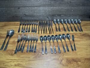 Nambe ANNA Stainless 18/10 Glossy Silverware Flatware Set Of 43 Pcs